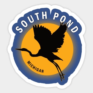 South Pond in Michigan Heron Sunrise Sticker